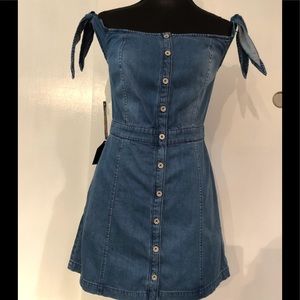 bebe Dresses - Bebe Denim Strapless Dress bebe Dresses - Bebe Denim Strapless Dress